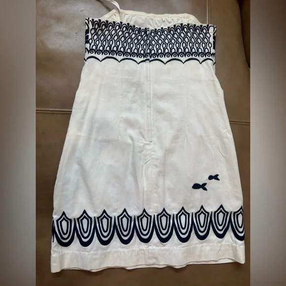 Lilly Pulitzer Strapless Dress in White and Navy - Picture 4 of 6